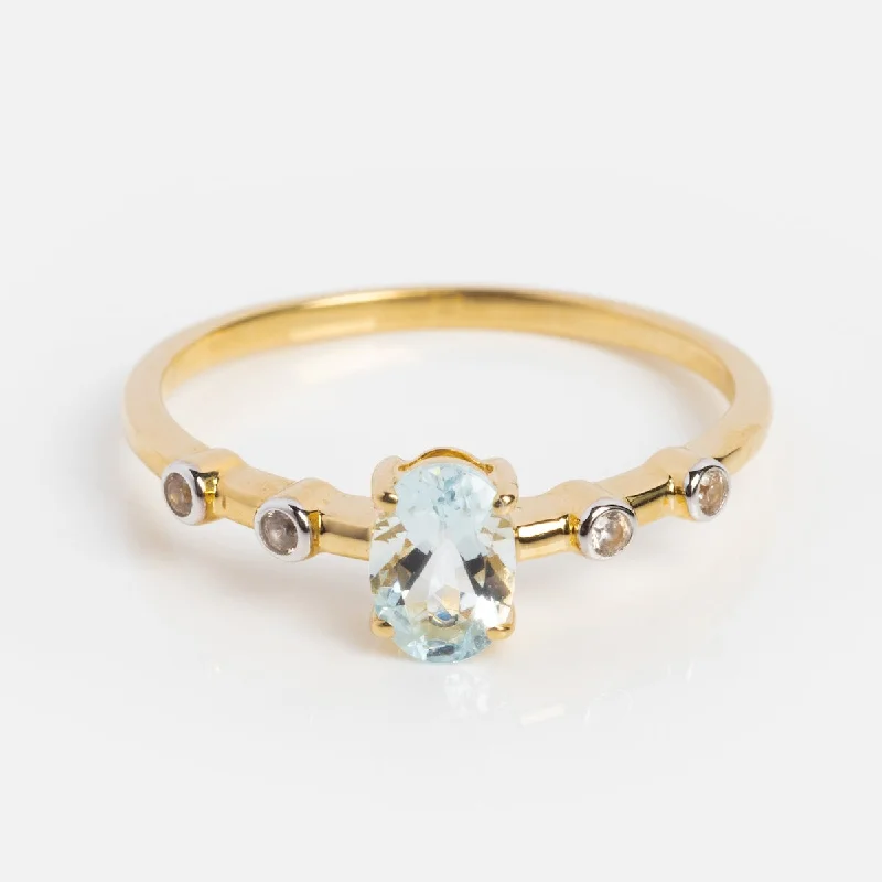 women’s fashion engagement rings-Solid Gold 2024 March Capsule Classic Aquamarine Ring