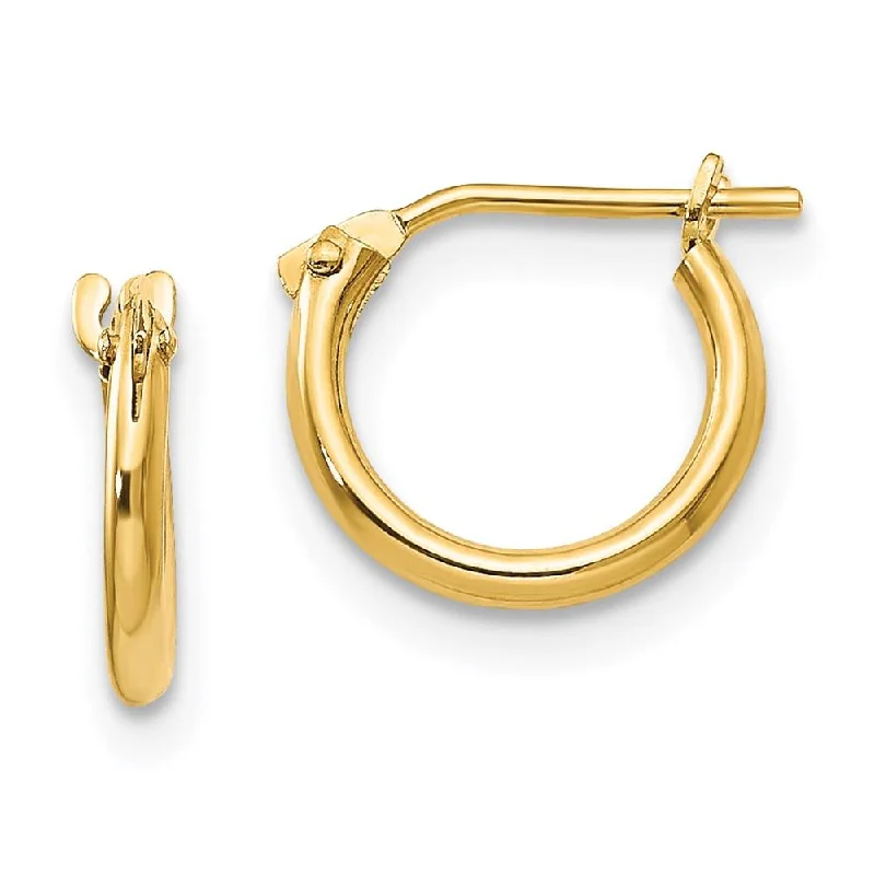 women’s dangly earrings-Madi K Kid's 14k  1.25mm Half Hoop Earrings