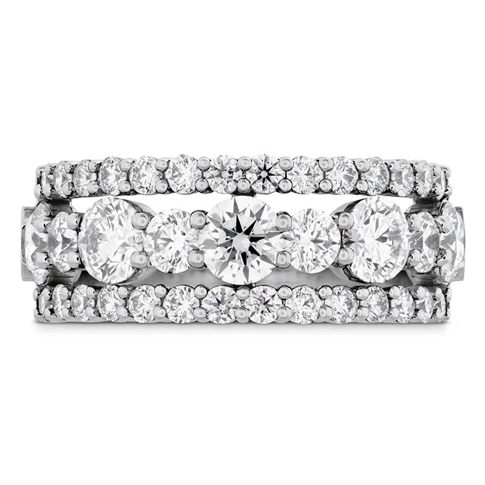 women’s vintage-inspired engagement rings-Hearts On Fire Enticing Three Row Diamond Ring