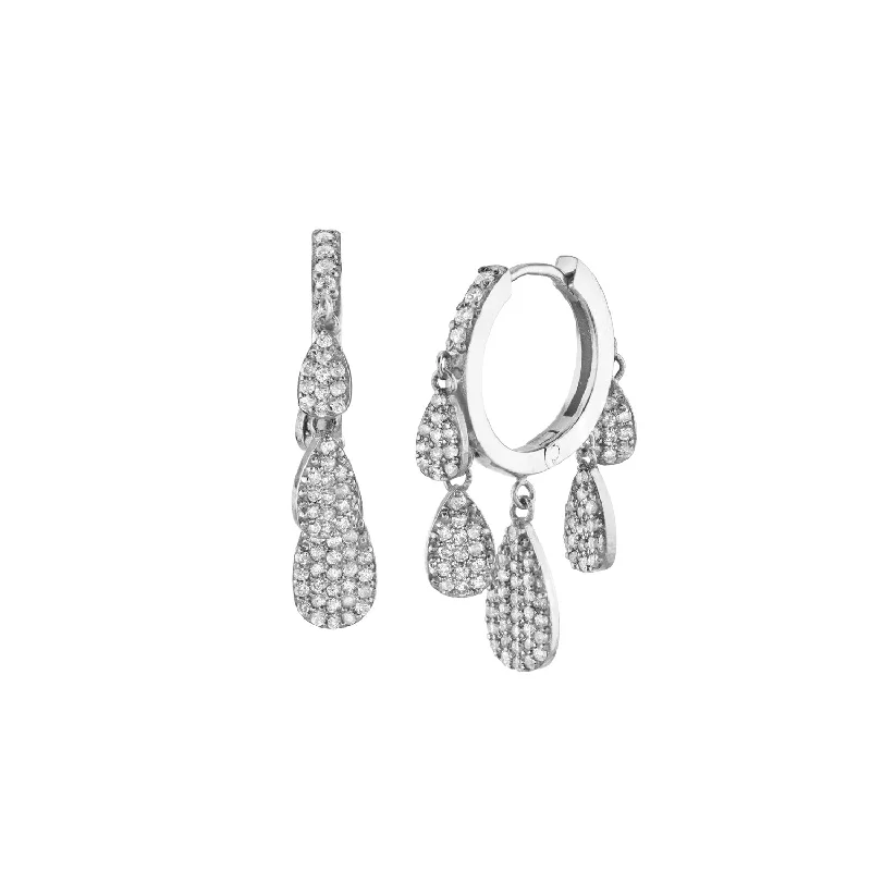 women’s luxury earrings-Five Drop Shaker Diamond Earrings  E0000398