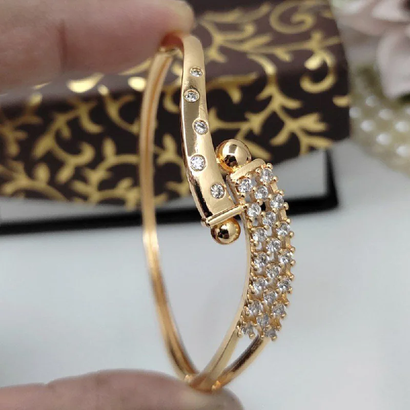 women’s friendship bracelets-Aamrapali Gold Plated American Diamond Bangle