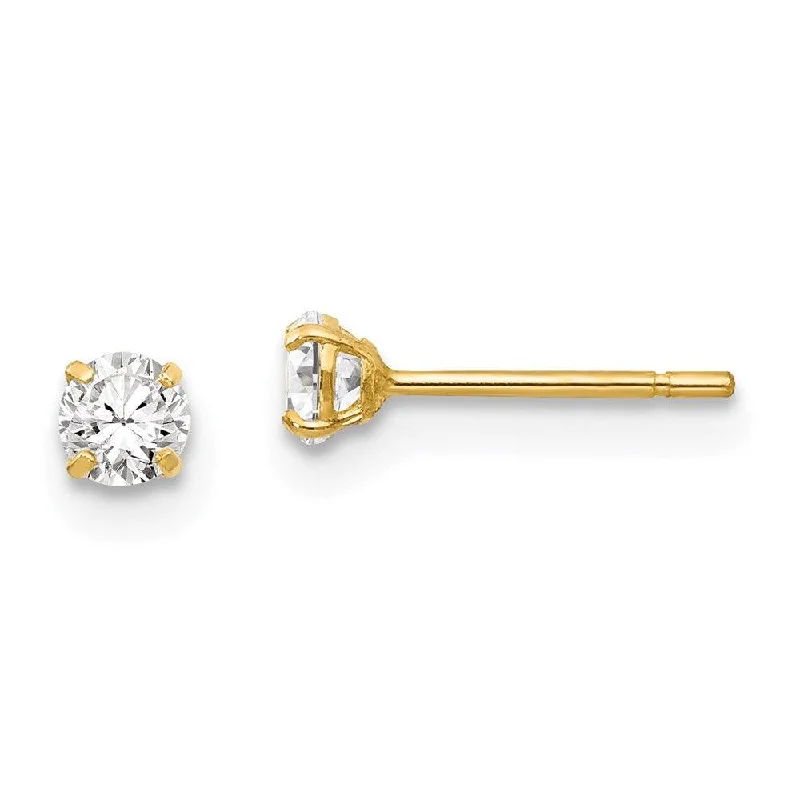 women’s minimalist earrings-Madi K Kid's 14k  CZ Stud Post Earrings