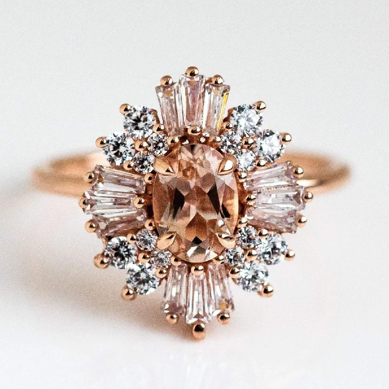 women’s handmade rings-14K Rose Gold Victoria Vintage Cluster Ring