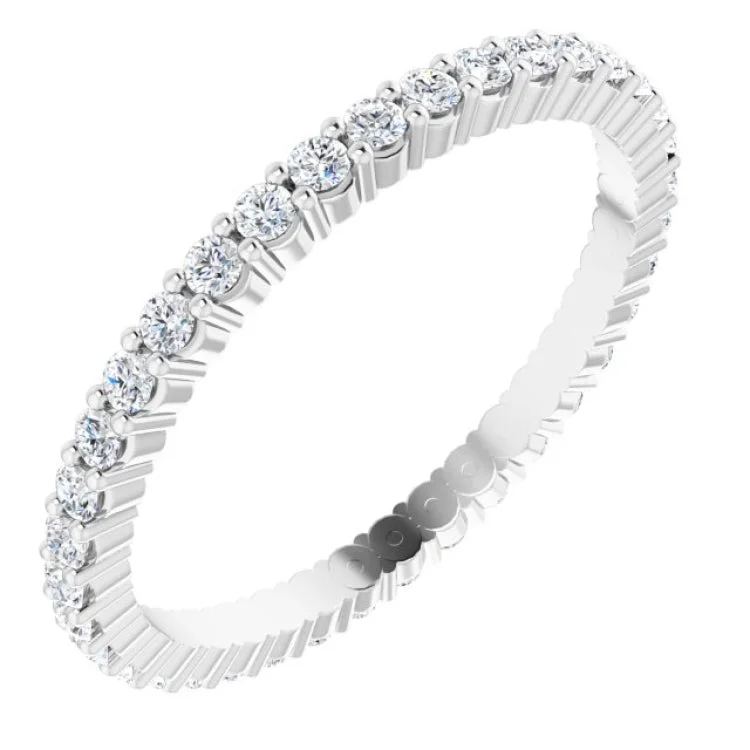 women’s luxury wedding rings-14K White 1/2 CTW Lab-Grown Diamond Eternity Band Size 5.5