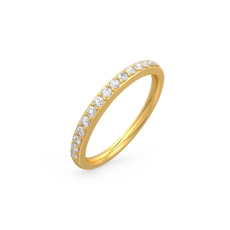 women’s pearl rings-Posh Diamond Band