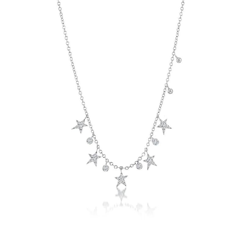 women’s silver necklaces-Diamond Star Necklace