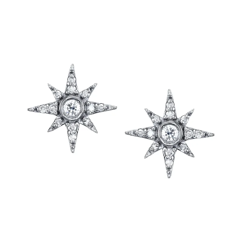 women’s ear jacket earrings-Mini Starburst Earrings  E0000063