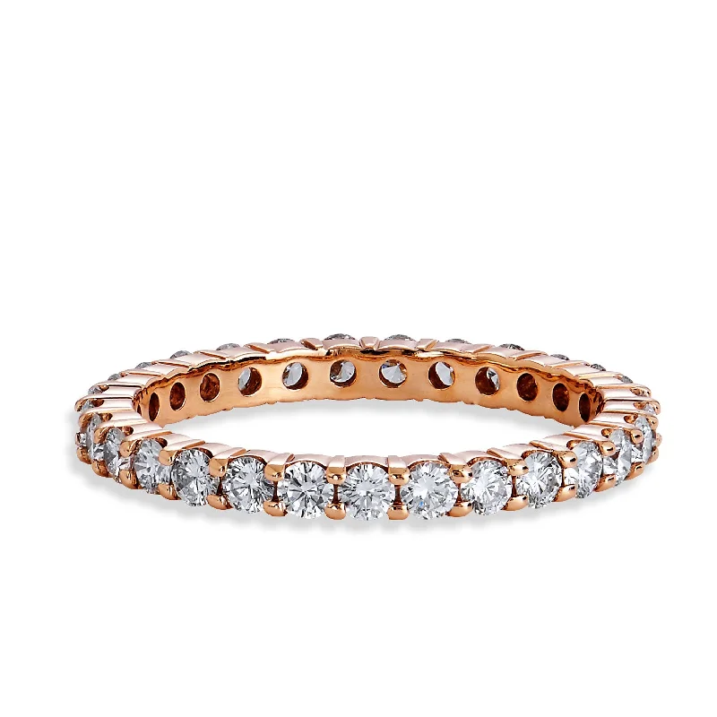 women’s custom gold rings-Diamond Eternity Rose Gold Band