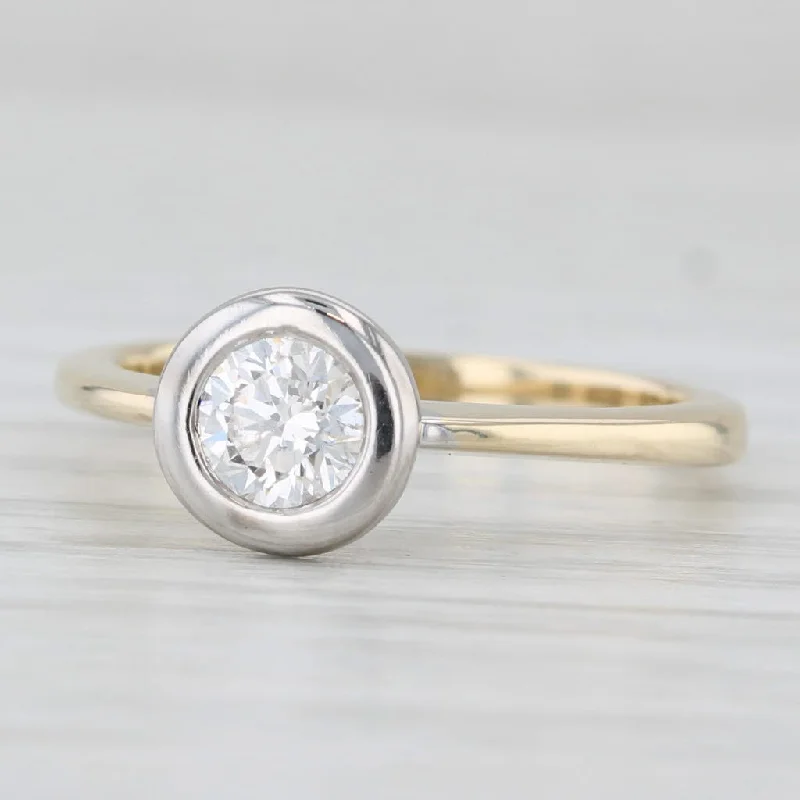 women’s diamond engagement rings-0.50ct Round Solitaire Diamond Ring 14k White Yellow Gold Size 6.75