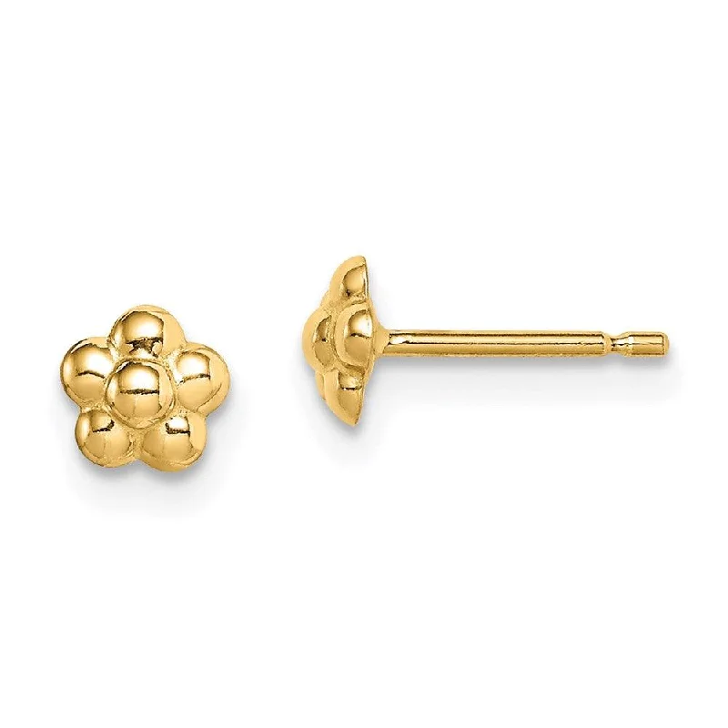 women’s unique earrings-Madi K Kid's 14k  Flower Post Earrings