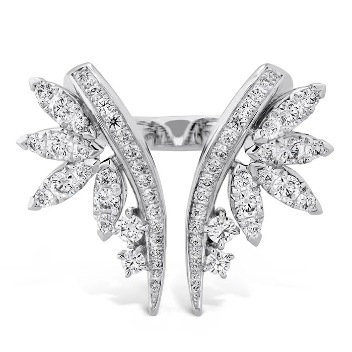 women’s engagement rings with side stones-Hearts On Fire White Kites Crest Open Diamond Ring