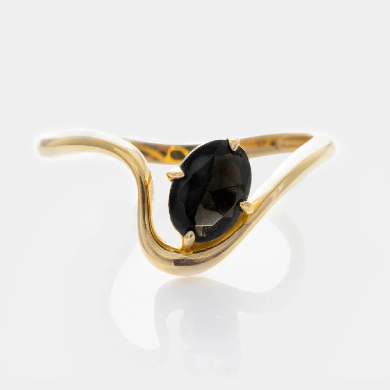 women’s large statement rings-Solid Gold Floating Gem Ring