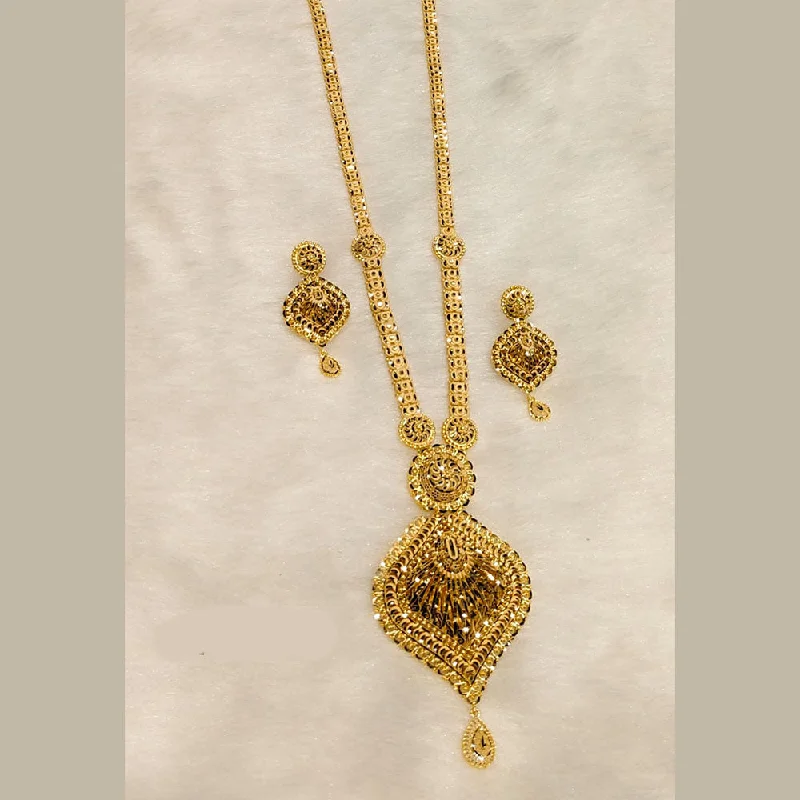 women’s delicate necklaces-Sunrise Gold  Forming Long Necklace Set