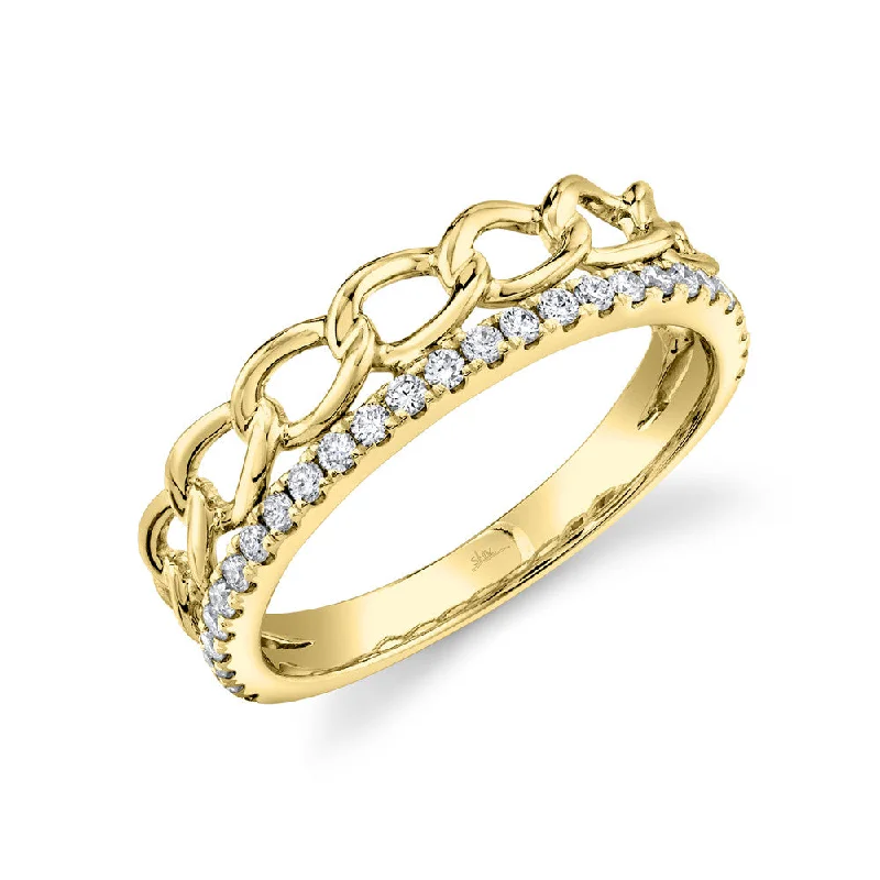 women’s infinity rings-14kt. Yellow Gold Diamond Link Ring