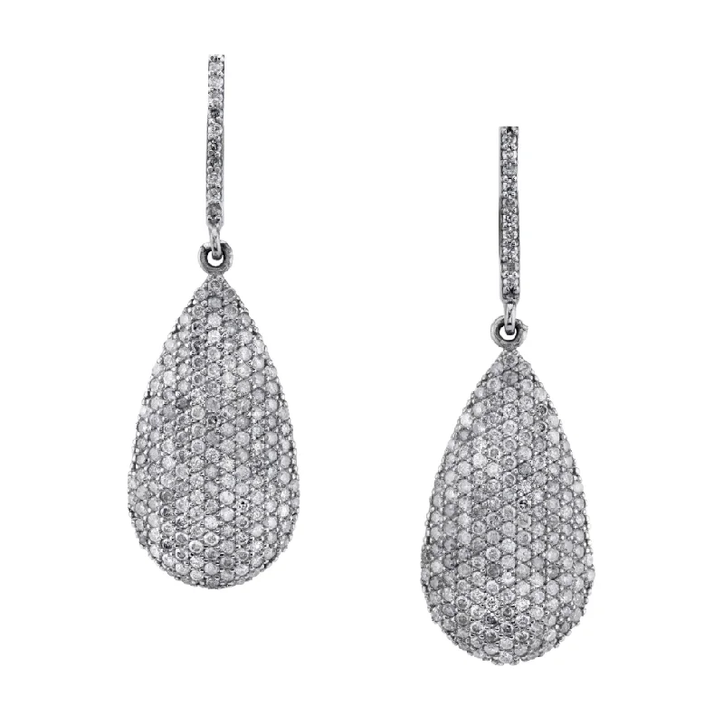 women’s luxurious stud earrings-Diamond Teardrop Earrings  E0000039