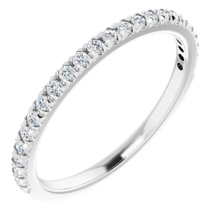 women’s fancy diamond rings-14K White 1/4 CTW Lab-Grown Diamond French-Set Anniversary Band