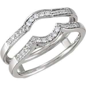 women’s square diamond engagement rings-14K White 1/5 CTW Diamond Ring Wrap