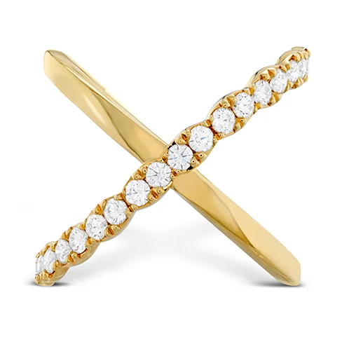 women’s engagement rings with yellow diamonds-Hearts On Fire Lorelei Criss Cross Diamond Ring