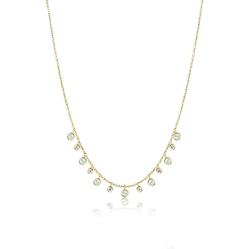 women’s personalized necklaces-Opal Layering Necklace