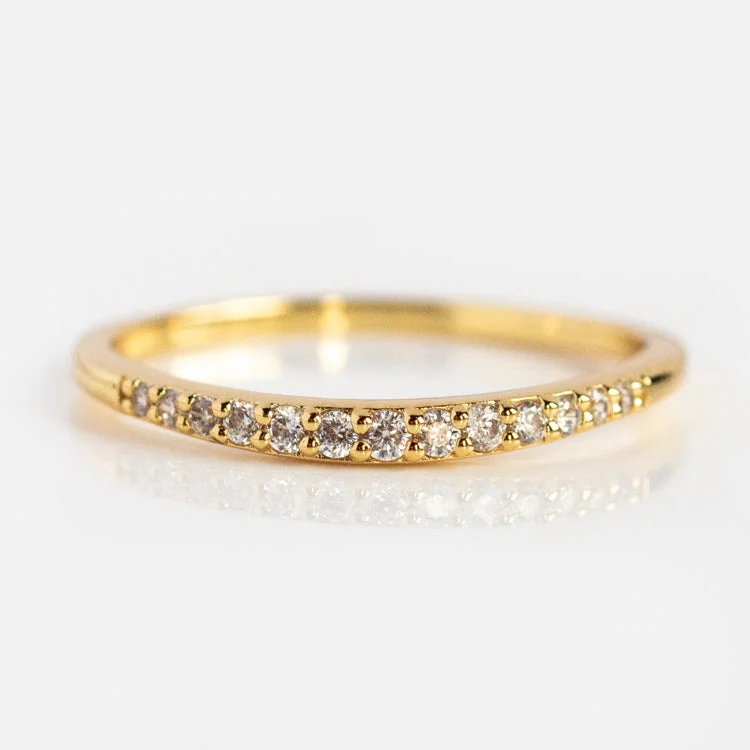 women’s round diamond rings-Renaissance Curved Stacking Ring