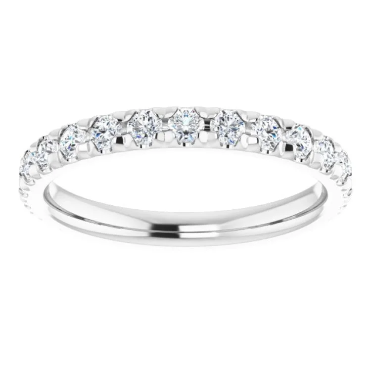 women’s white gold rings-Platinum 3/4 CTW Natural Diamond French-Set Anniversary Band