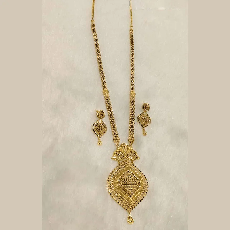 women’s vintage necklaces-Sunrise Gold Forming Long Necklace Set