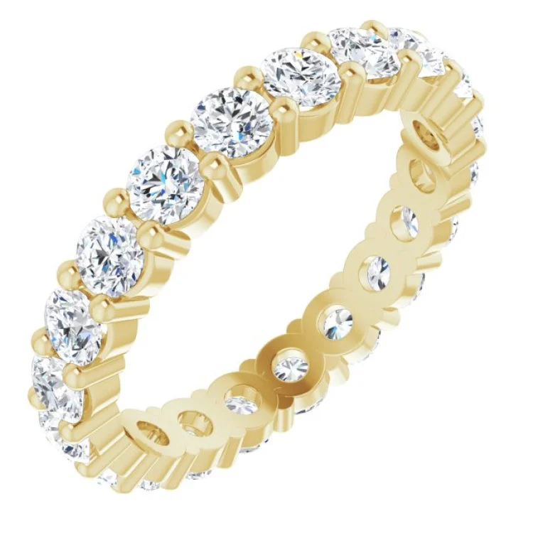 women’s adjustable rings-14K Yellow 2 CTW Lab-Grown Diamond Eternity Band Size 6.5