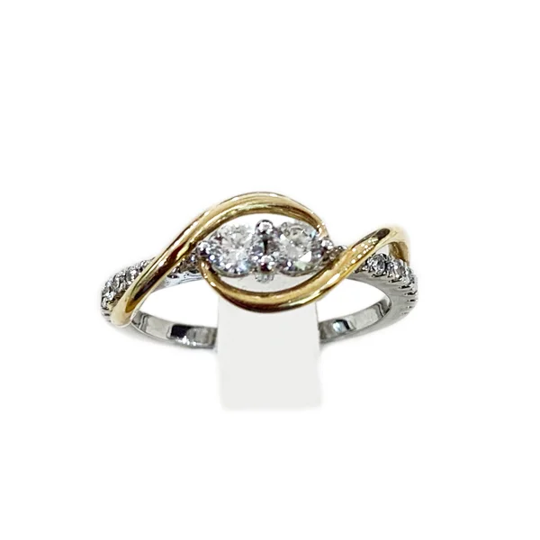 women’s diamond engagement rings-14k Two Tone Diamond Ring