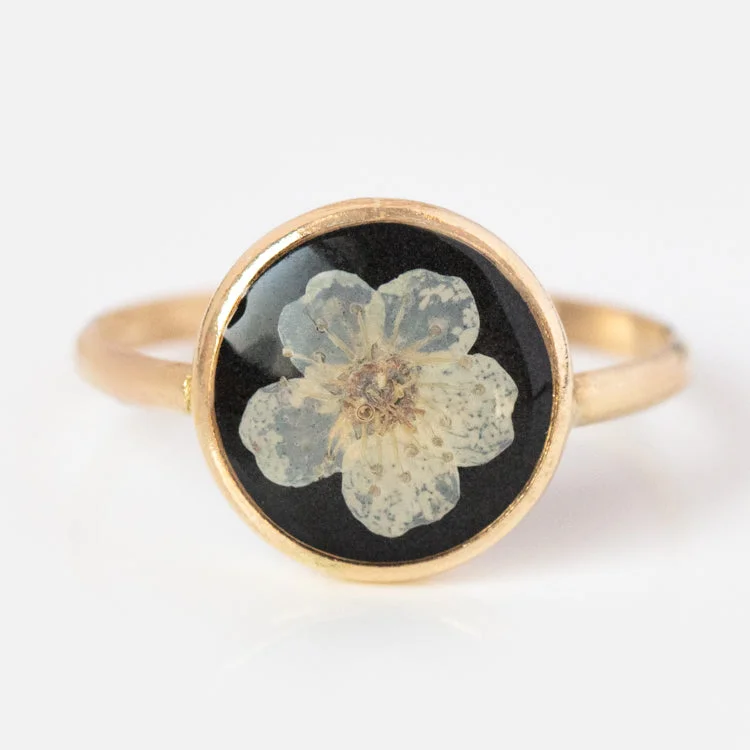 women’s ruby rings-Pressed Flower Ring