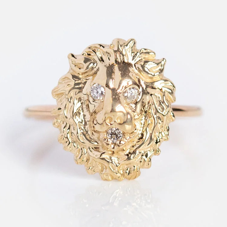 women’s chunky rings-Courage the Lion Ring