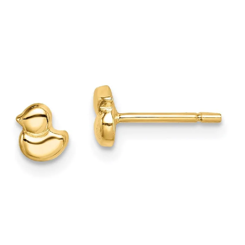 women’s infinity earrings-Madi K Kid's 14k  Duck Post Earrings