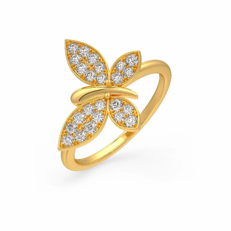 women’s wedding bands-Beaming Butterfly Ring