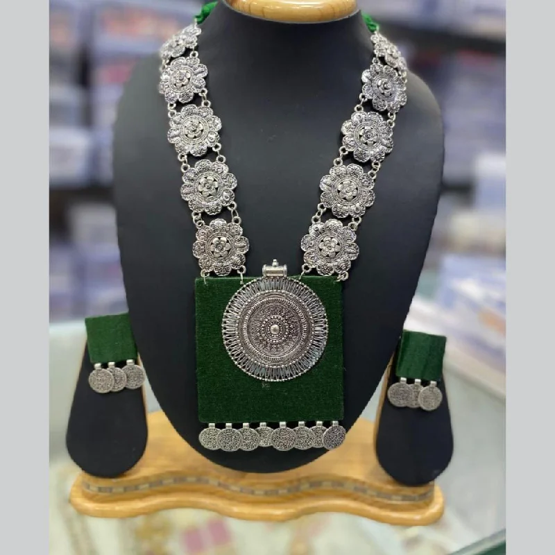 women’s birthstone necklaces-Manisha Jewellery Oxidised Plated Necklace Set