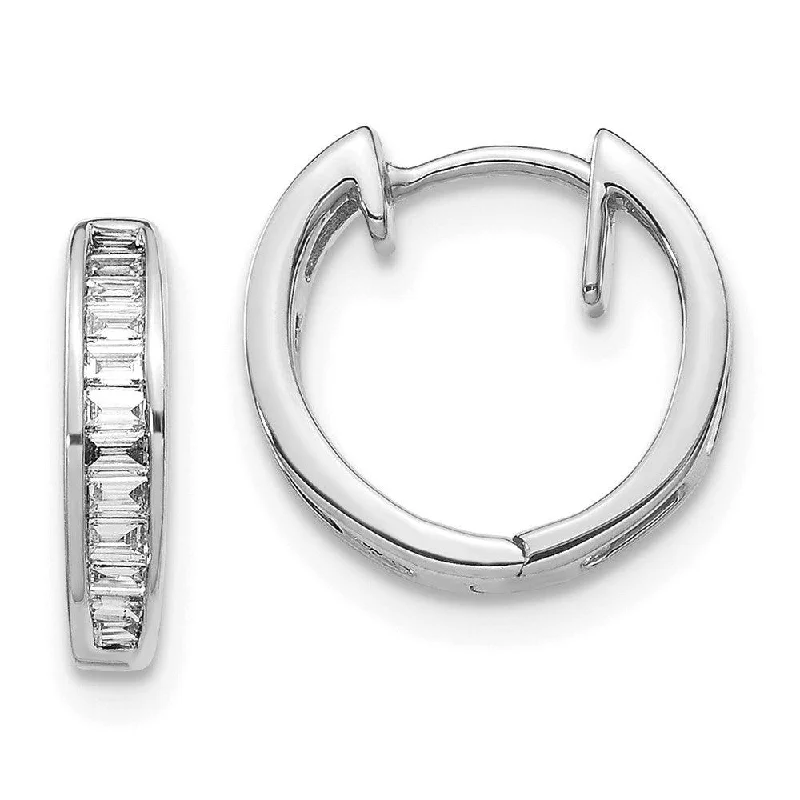 women’s crystal earrings-14k White Gold Diamond Earrings