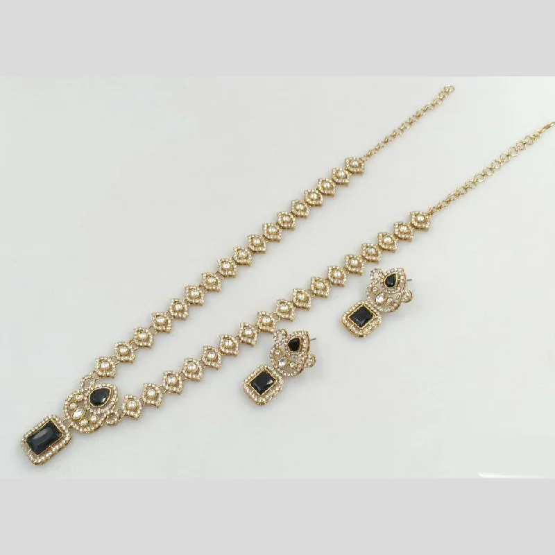 women’s silver chain necklaces-JCM Gold Plated Austrian Stone Long Necklace Set