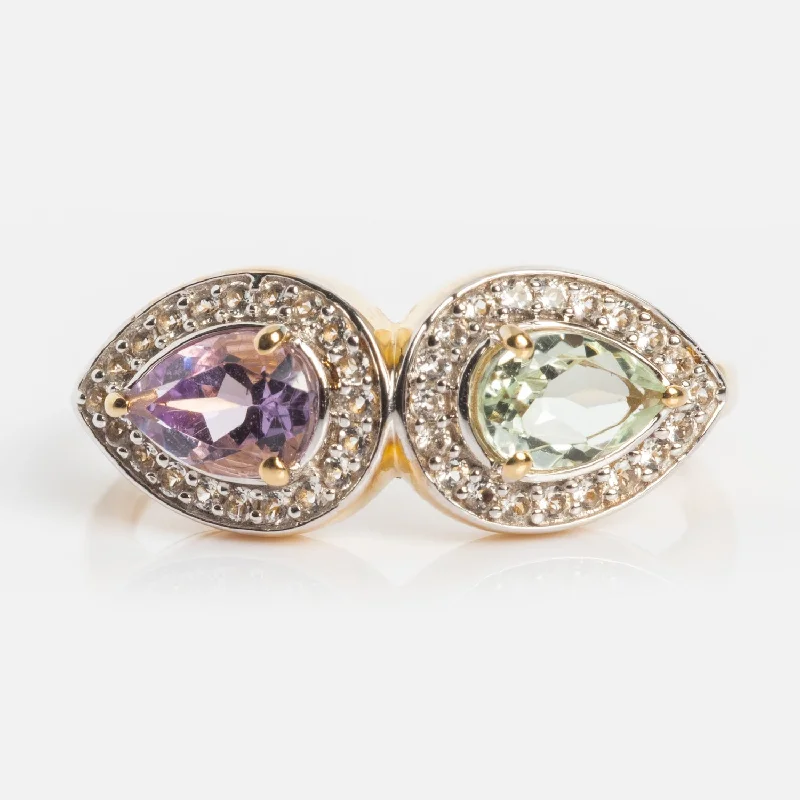 women’s custom engagement rings-14k Pastel Amethyst Toi et Moi Ring