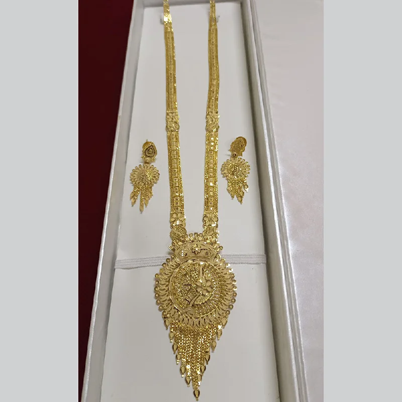 women’s bridal pendant necklaces-Pari Art Jewellery Forming Long Necklace Set