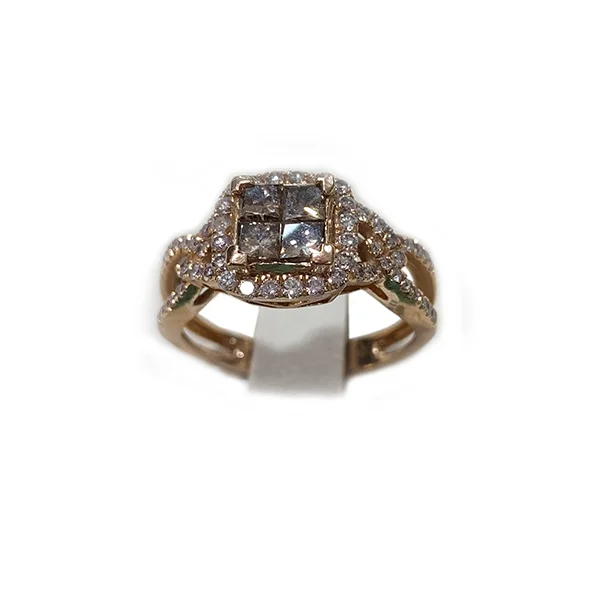 women’s engagement rings with yellow diamonds-14k Rose Gold Brown Diamond Ring