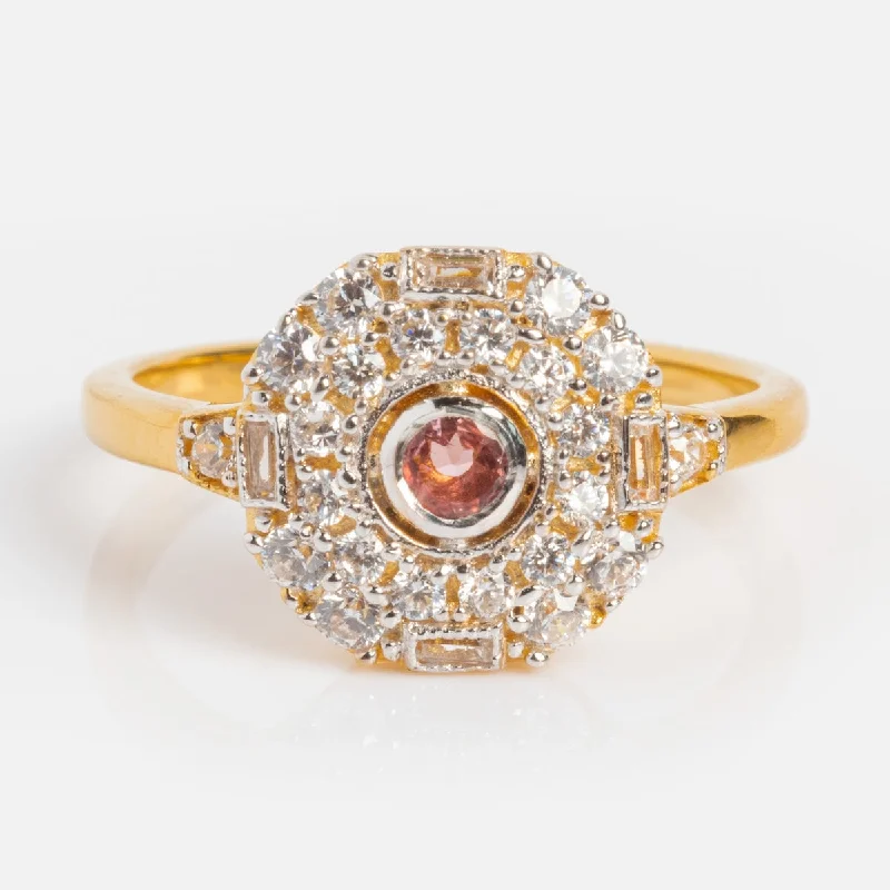 women’s birthstone rings set-Luella Pink Tourmaline Vintage Ring