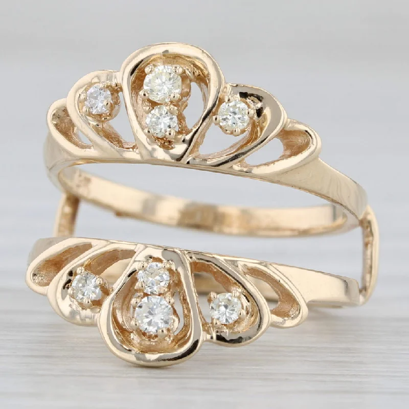 women’s wedding engagement rings-0.20ctw Diamond Ring Guard Jacket 14k Yellow Gold Size 6.5 Bridal