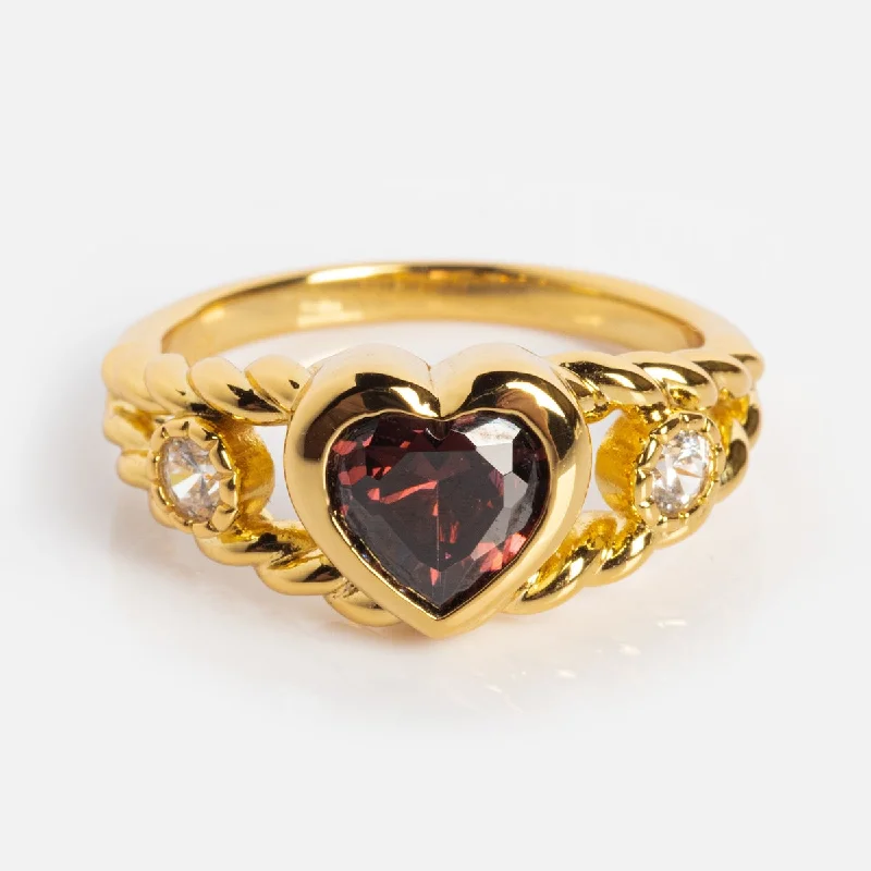 women’s halo diamond rings-Bold Heart Statement Ring