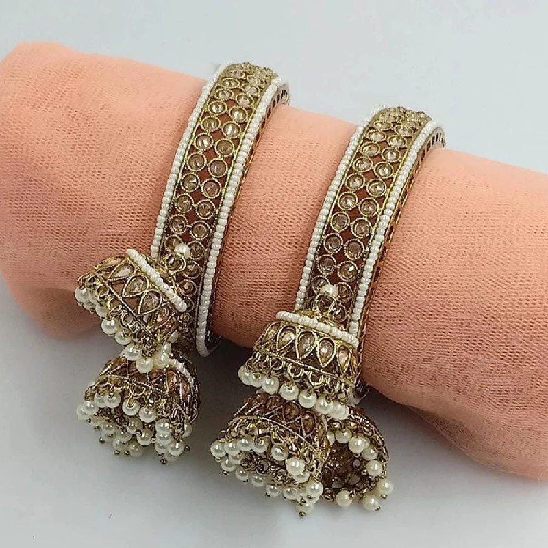 women’s classic bracelets-Manisha Jewellery Gold Plated Crystal Stone Bangle Set