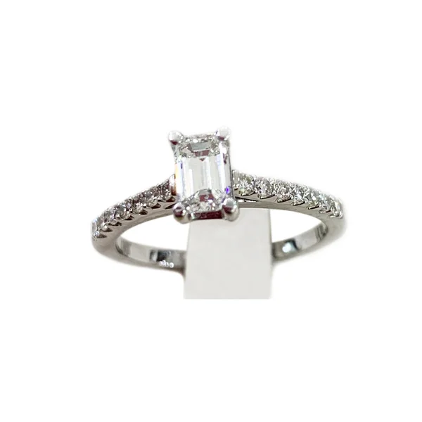 women’s unique gemstone engagement rings-18k White Gold Diamond Ring