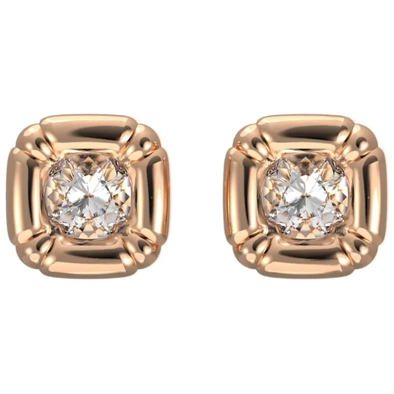 women’s trendy hoop earrings-Swarovski Women's Earrings - Dulcis Cushion Cut Rose Gold Tone Plated Stud | 5617910