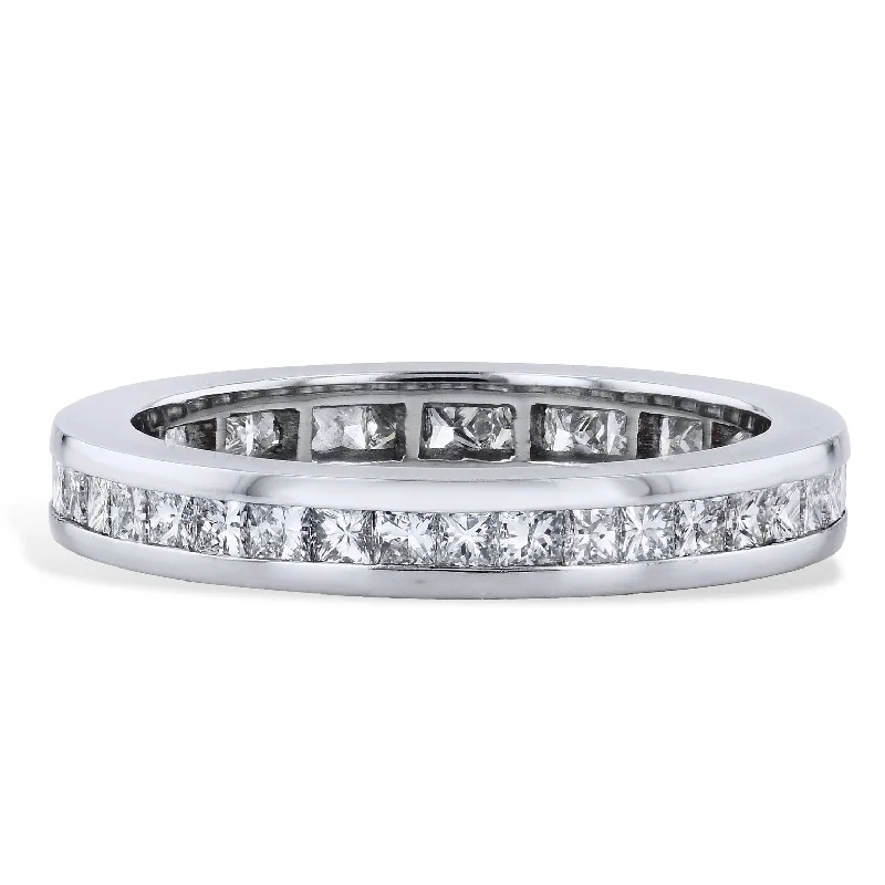 women’s oval gemstone rings-1.33 Carat Princess Cut Diamond Eternity Band Ring