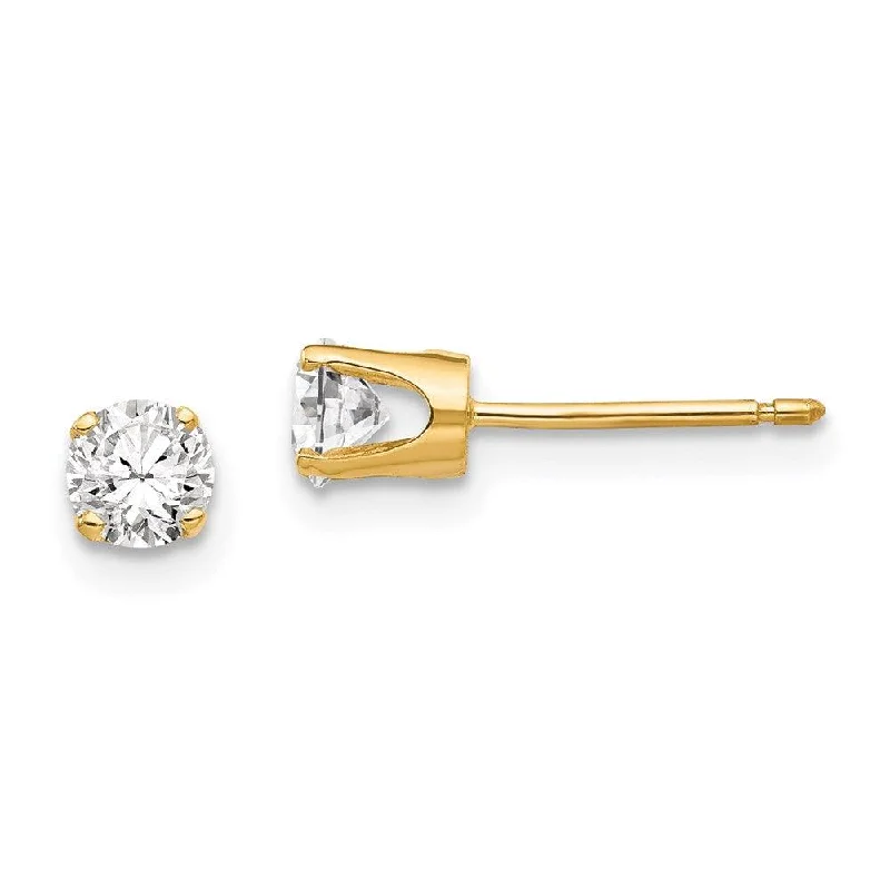 women’s geometric drop earrings-14k 4mm CZ stud earrings