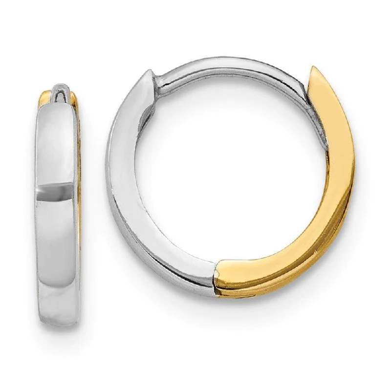 women’s modern earrings-14k Two-tone 1.75mm Hinged Hoop Earrings