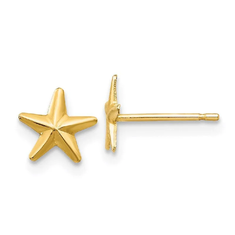 women’s crystal drop earrings-Madi K Kid's 14k  Star Post Earrings