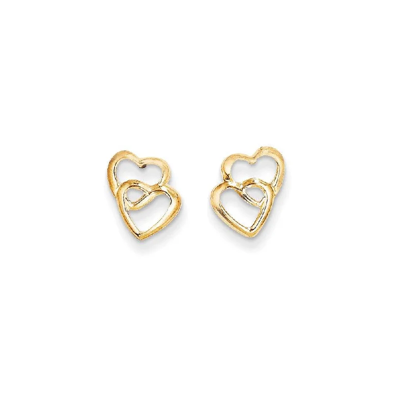 women’s bridal earrings-Madi K Kid's 14k  Hearts Post Earrings