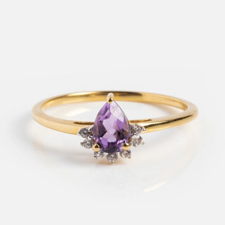 women’s wedding rings-Solid Gold 2024 February Capsule Classic Amethyst Ring